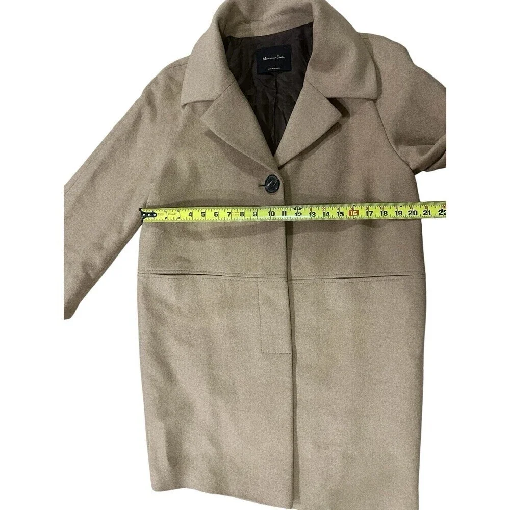 MASSIMO DUTTI Made In Romania  wool blend coat camel Size Medium Wide Arm